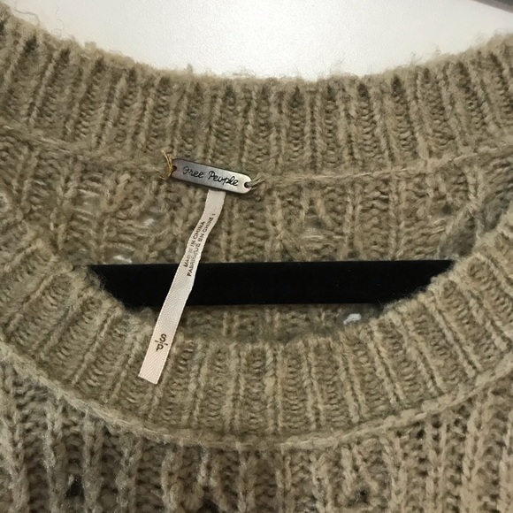 Free People Pointelle High Low Sweater Wool Small - Picture 3 of 10